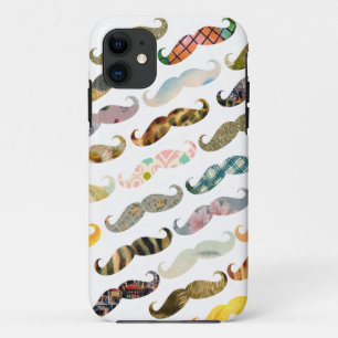 Antique Moustache with Vintage Patterns iPhone iPhone 11 Case