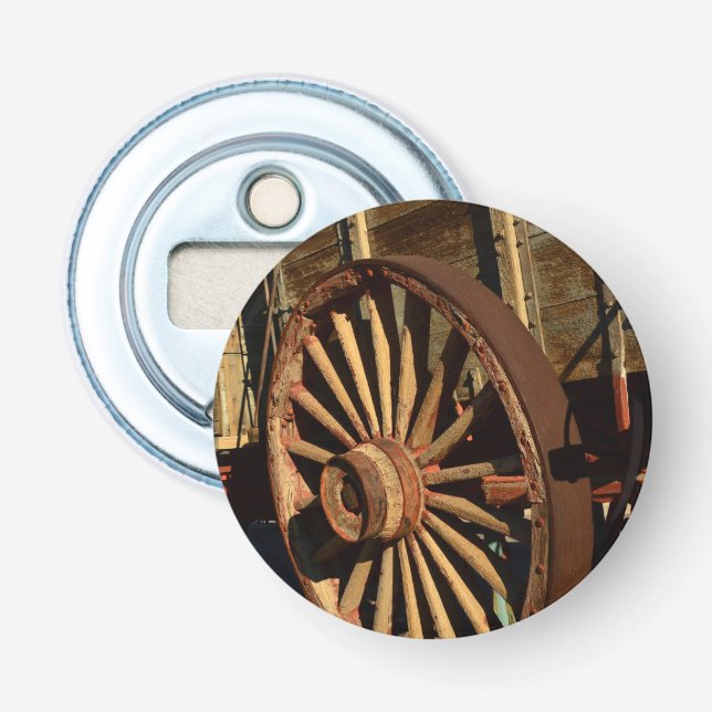 Antique mule train wagon bottle opener (Front)