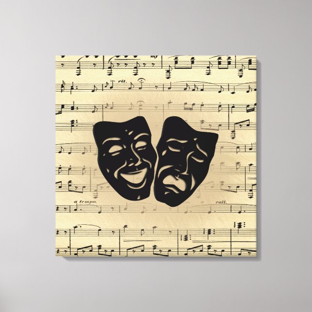 Antique Music and Theatre Masks Canvas Print (Front)