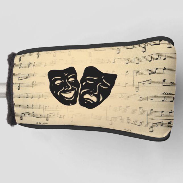 Antique Music and Theatre Masks Golf Head Cover (Front)