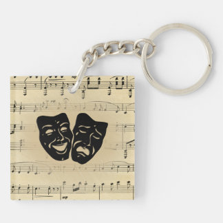 Antique Music and Theatre Masks Keychain