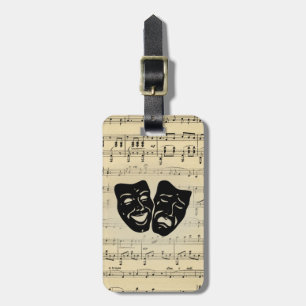 Antique Music and Theatre Masks Luggage Tag