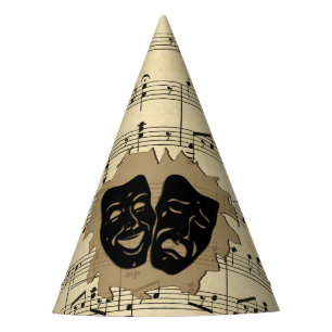Antique Music and Theatre Masks Party Hat