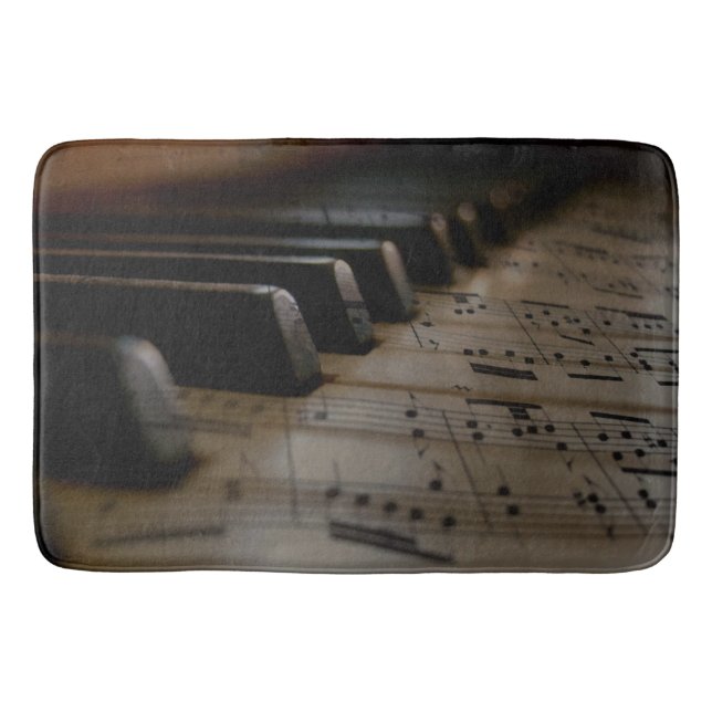 Antique Music Piano Keys Bath Mat (Front)