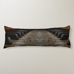 Antique Music Piano Keys Body Pillow