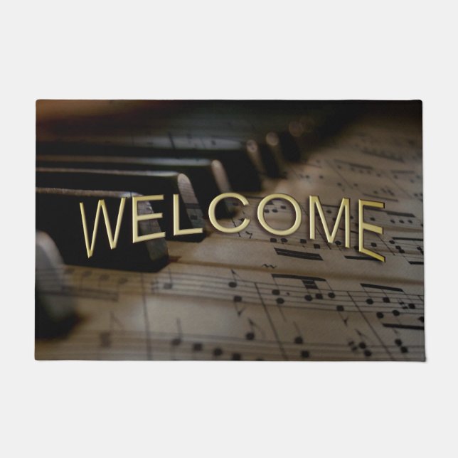 Antique Music Piano Keys Doormat (Front)