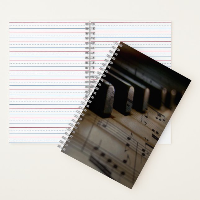 Antique Music Piano Keys Notebook (Inside)