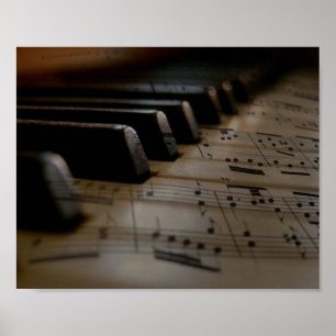 Antique Music Piano Keys Poster