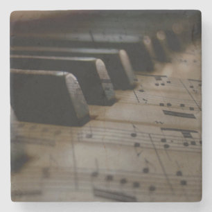 Antique Music Piano Keys Stone Coaster