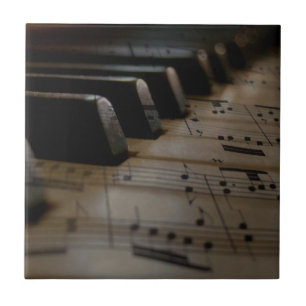 Antique Music Piano Keys Tile