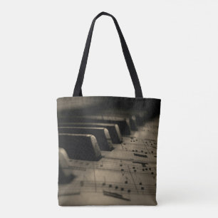 Antique Music Piano Keys  Tote Bag