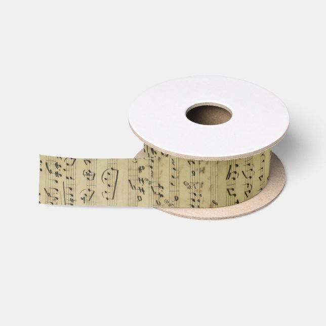 Antique Music Theme Satin Ribbon (Spool)