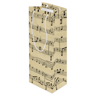 Antique Music Theme Wine Gift Bag