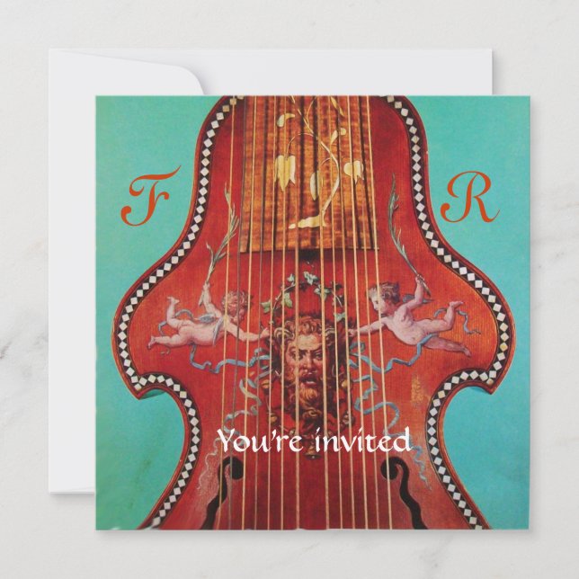ANTIQUE MUSICAL INSTRUMENT,LIRONE Concert Music Invitation (Front)