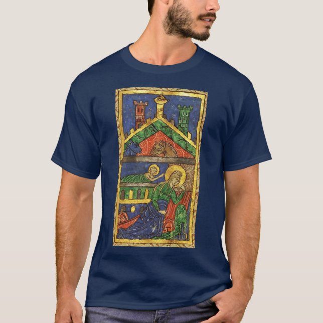 ANTIQUE NATIVITY CHRISTMAS PARCHMENT T-Shirt (Front)
