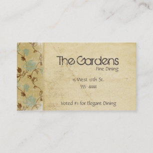 Antique Natural Paper Flowers Business Card