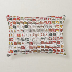 Antique Nautical Flags of the World Poster Accent Pillow
