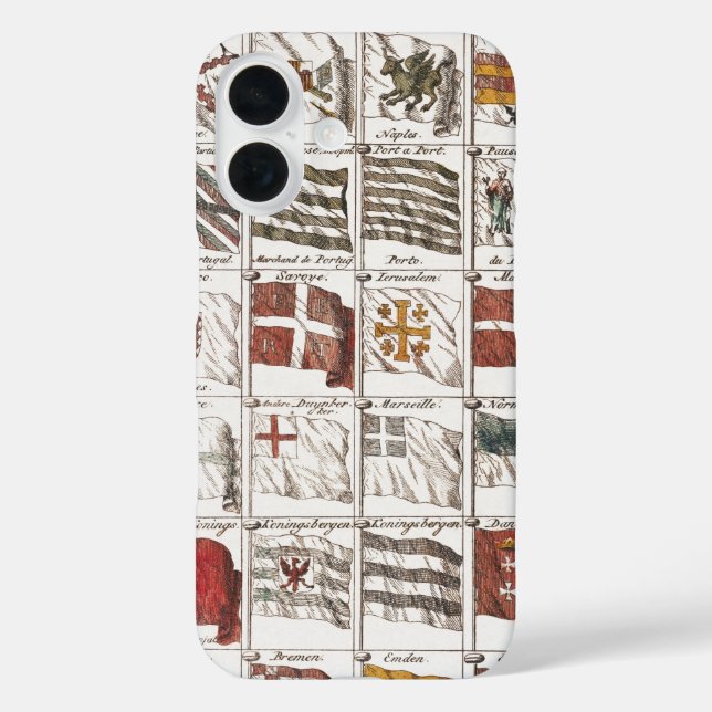 Antique Nautical Flags of the World Poster Case-Mate iPhone Case (Back)
