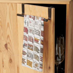 Antique Nautical Flags of the World Poster Kitchen Towel