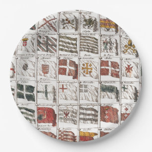Antique Nautical Flags of the World Poster Paper Plate