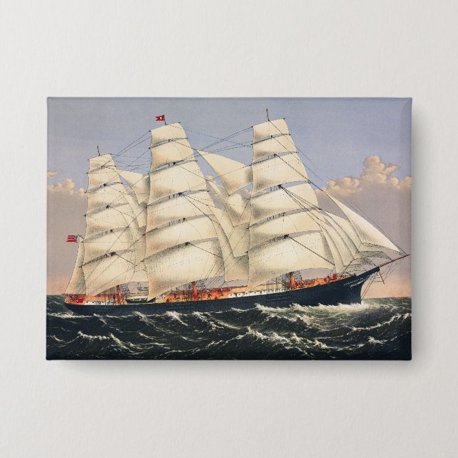 Antique Nautical Sailing Ship Currier & Ives (Front)