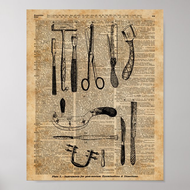 Antique Necropsy Kits,Zombie Apoalypse,Vintage Art Poster (Front)