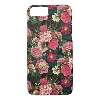 Antique Nostalgic Redouté Peonies Pattern black Case-Mate iPhone Case