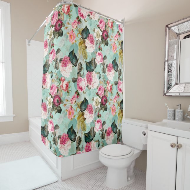 Antique Nostalgic Redouté Roses Pattern mint (In Situ)