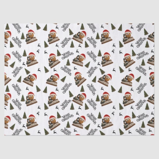 Antique Nut Christmas Wrapping Paper (Front)