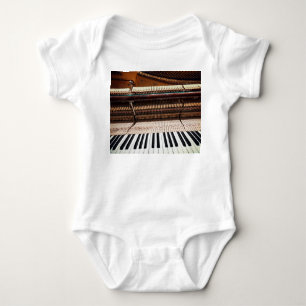 Antique Old Concert Piano Photo Baby Bodysuit