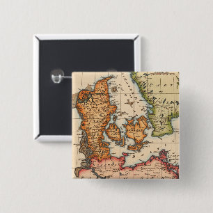 Antique Old Map Inspired (10) 2 Inch Square Button