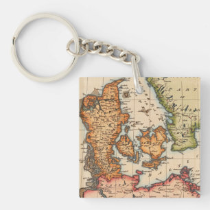 Antique Old Map Inspired (10) Keychain