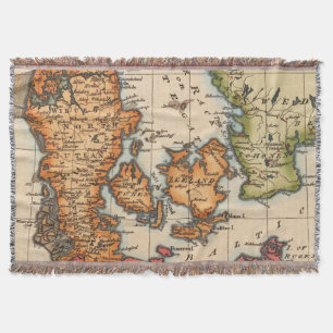 Antique Old Map Inspired (10) Throw Blanket