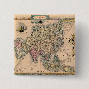 Antique Old Map Inspired (11) 2 Inch Square Button