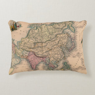 Antique Old Map Inspired (11) Accent Pillow