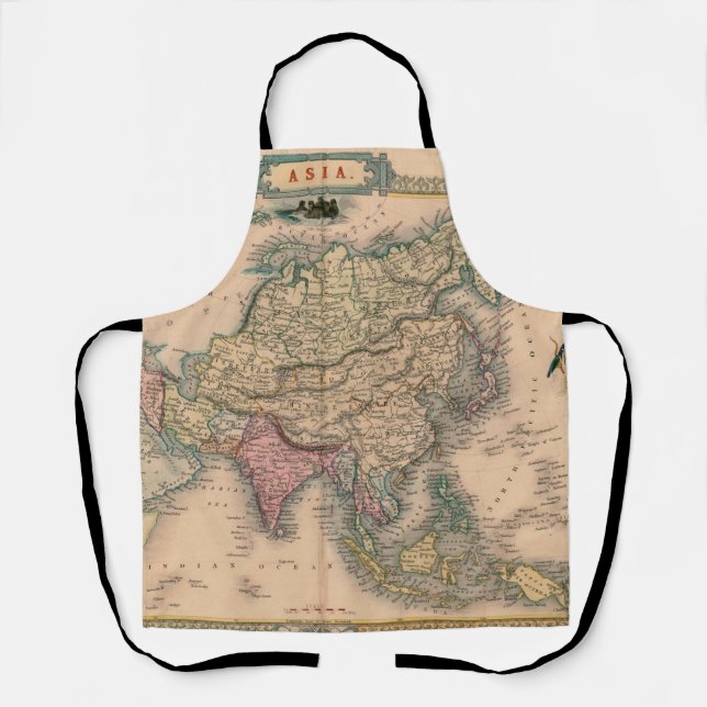 Antique Old Map Inspired (11) Apron (Front)