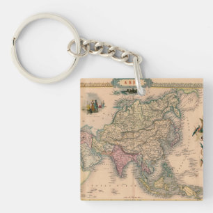 Antique Old Map Inspired (11) Keychain