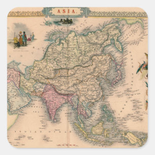 Antique Old Map Inspired (11) Square Sticker