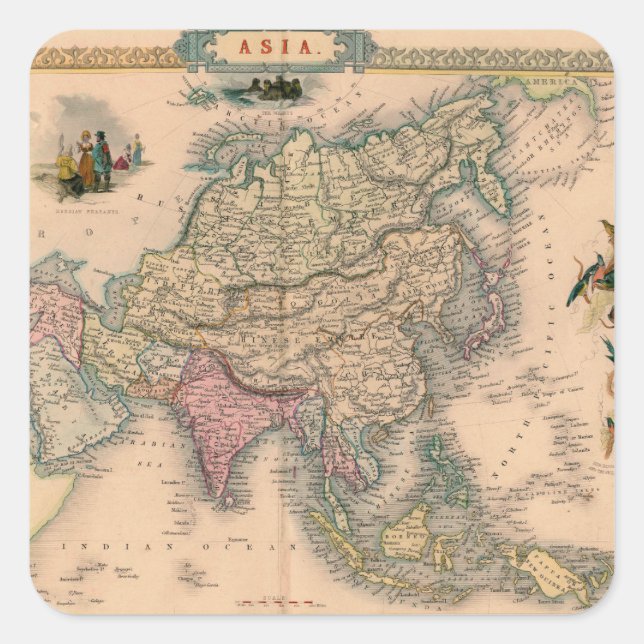 Antique Old Map Inspired (11) Square Sticker (Front)