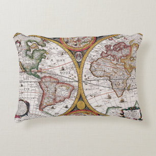 Antique Old Map Inspired (12) Accent Pillow