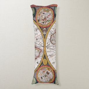 Antique Old Map Inspired (12) Body Pillow