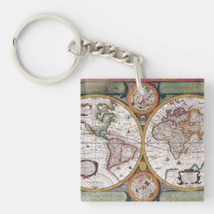 Antique Old Map Inspired (12) Keychain