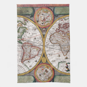 Antique Old Map Inspired (12) Kitchen Towel