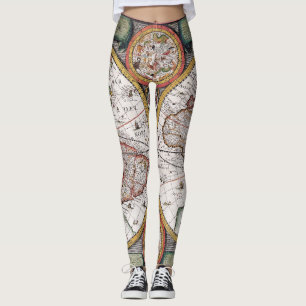 Antique Old Map Inspired (12) Leggings