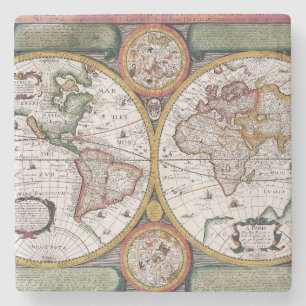 Antique Old Map Inspired (12) Stone Coaster