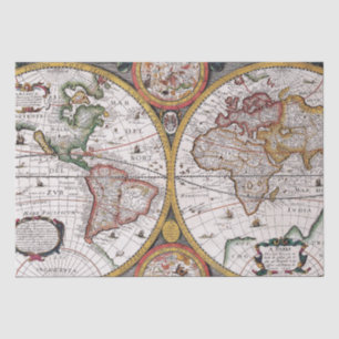 Antique Old Map Inspired (12) Tissue Paper