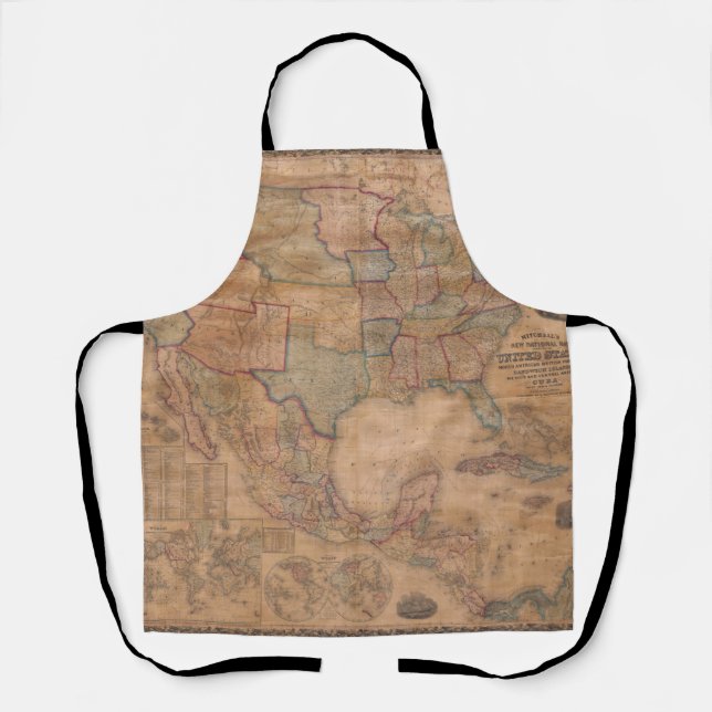 Antique Old Map Inspired (13) Apron (Front)