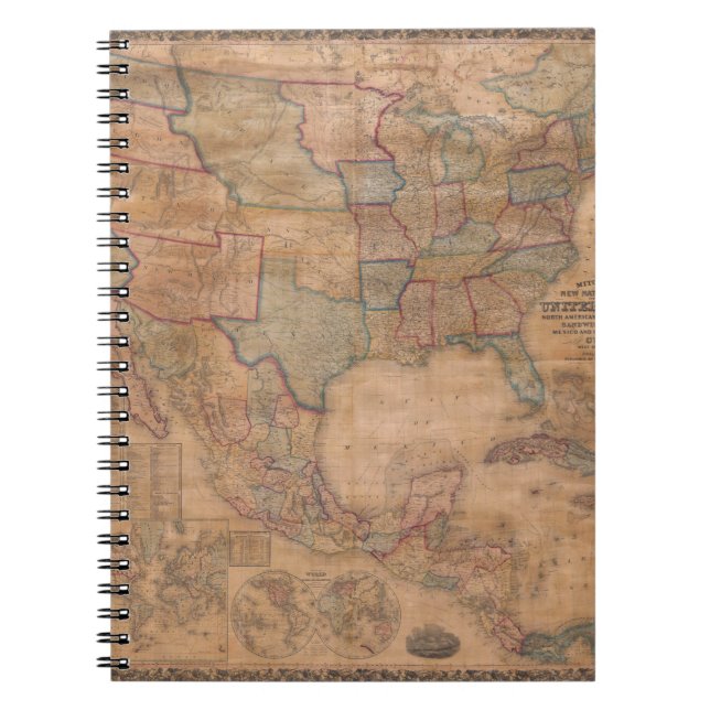 Antique Old Map Inspired (13) Notebook (Front)