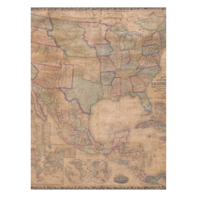 Antique Old Map Inspired (13) Tablecloth (Front)