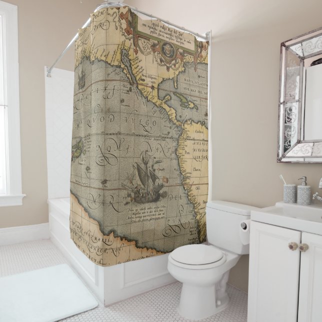 Antique Old Map Inspired (14) Luggage Tag (In Situ)